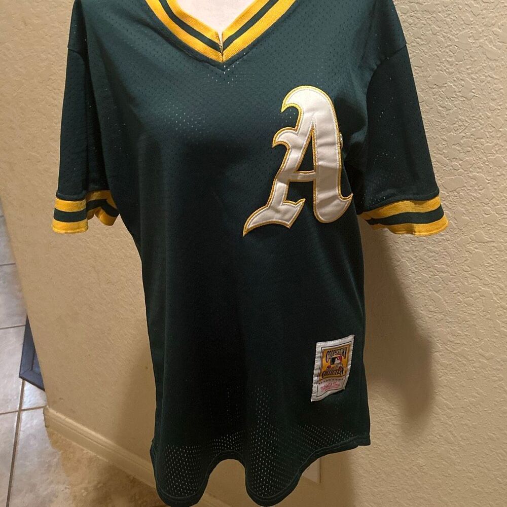 Mitchell & Ness Oakland Athletics Mesh Jersey Green Cooperstown Collection M